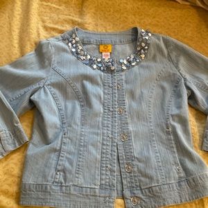 Jean pant suit 3 piece —high quality.-classy ! Ruby Rd! Small 8